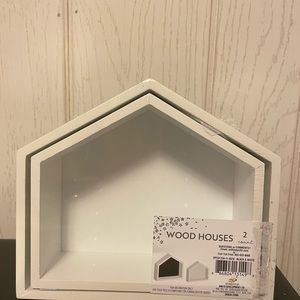 2 decorative wood houses